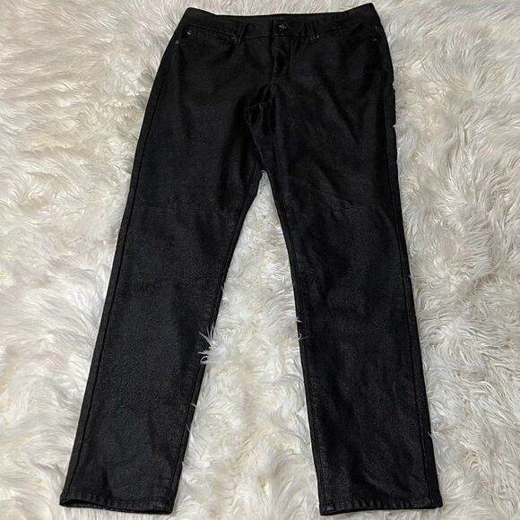 NYDJ Not Your Daughter's Jeans Faux Leather Shimmery Leggings Size 6 - Picture 1 of 4